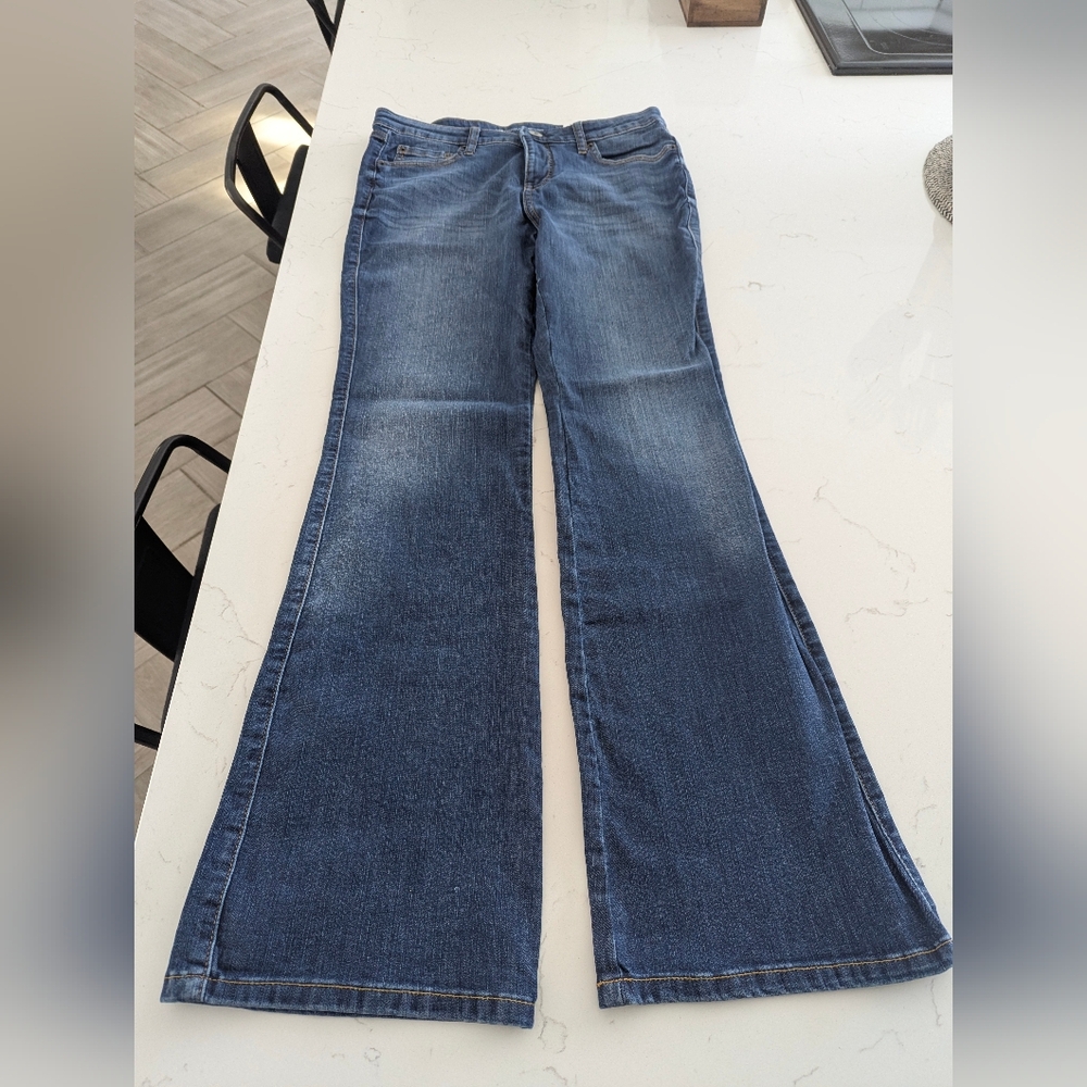 INC International Concepts Dark Blue Elizabeth Bootcut Jeans 10